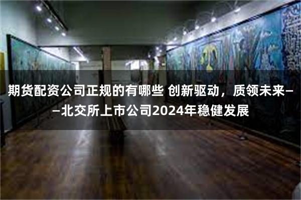 期货配资公司正规的有哪些 创新驱动，质领未来——北交所上市公司2024年稳健发展