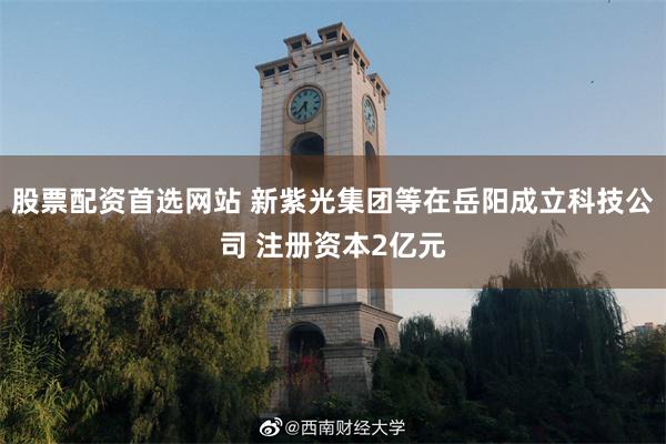 股票配资首选网站 新紫光集团等在岳阳成立科技公司 注册资本2亿元