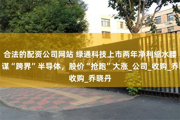 合法的配资公司网站 绿通科技上市两年净利缩水腰斩，谋“跨界”半导体，股价“抢跑”大涨_公司_收购_乔晓丹