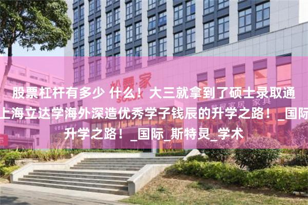 股票杠杆有多少 什么！大三就拿到了硕士录取通知书？快来看上海立达学海外深造优秀学子钱辰的升学之路！_国际_斯特灵_学术