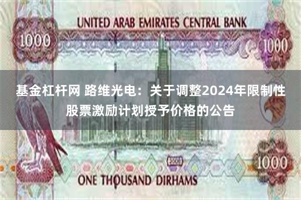 基金杠杆网 路维光电：关于调整2024年限制性股票激励计划授予价格的公告