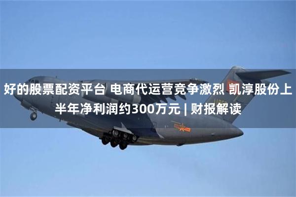 好的股票配资平台 电商代运营竞争激烈 凯淳股份上半年净利润约300万元 | 财报解读