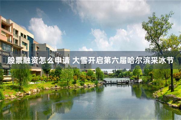 股票融资怎么申请 大雪开启第六届哈尔滨采冰节